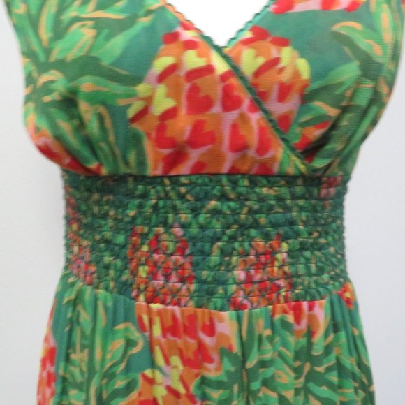 FarmRio Green Pineapple Print Maxi Dress Size S NWT - Picture 6 of 15